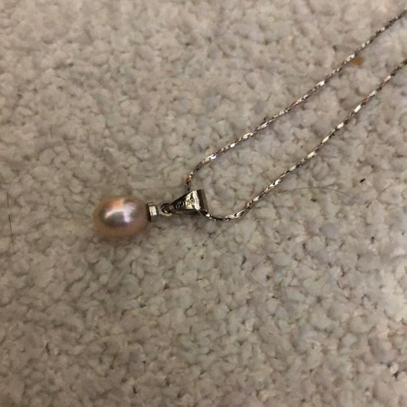 18k white gold plated pearl necklace - Picture 4 of 4
